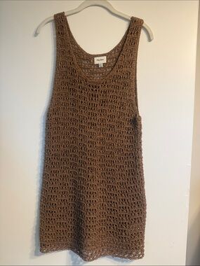 Rhythm. Chocolate Brown Crochet Tank Top